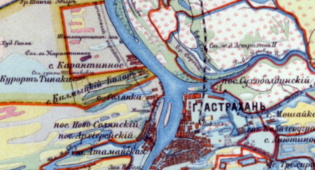 Древняя карта Астраханской области