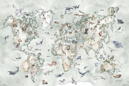 Фреска карта для детской комнаты текстуры