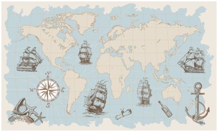 Карта морского путешествия для детей