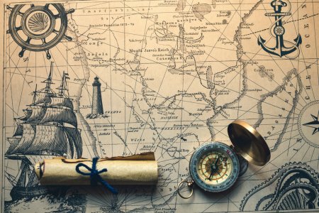 Пиратская карта с компасом