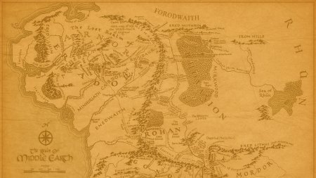 Карта Средиземья Властелин колец 4к