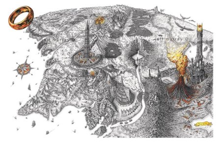 Карта Средиземья Властелина колец