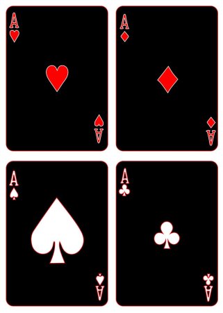 Черные тузы на черном фоне