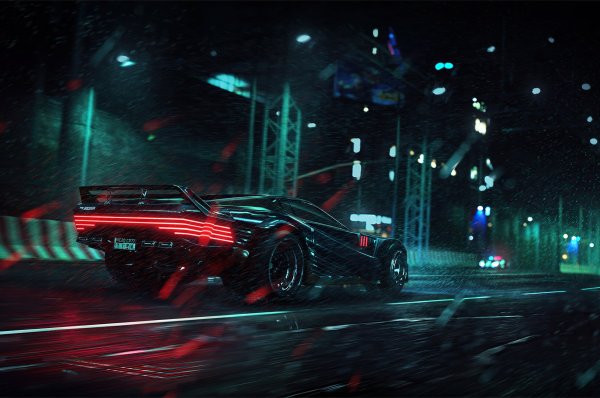 Neon Cyberpunk 2077 машина