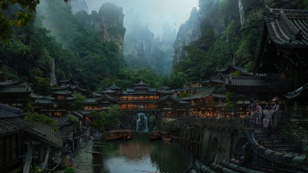 Японская деревня в горах