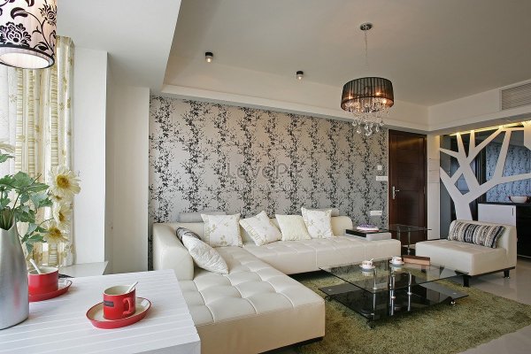 Обои в гостиную комбинированные