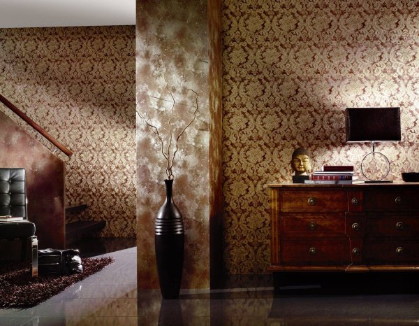 Обои компаньоны в интерьере гостиной