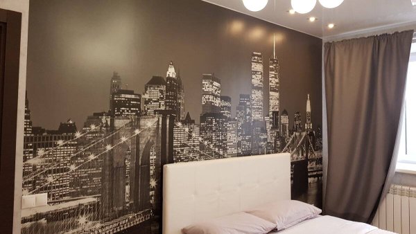 Обои для спальни город