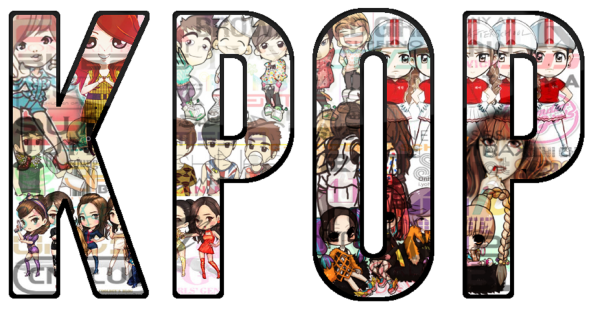 Надпись k Pop на прозрачном фоне