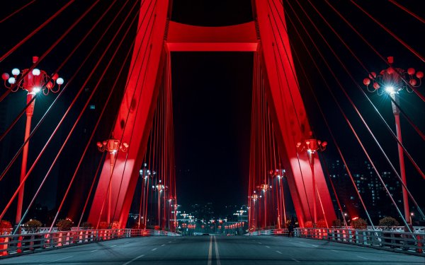 Мост красного цвета