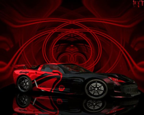 Черно красная машина