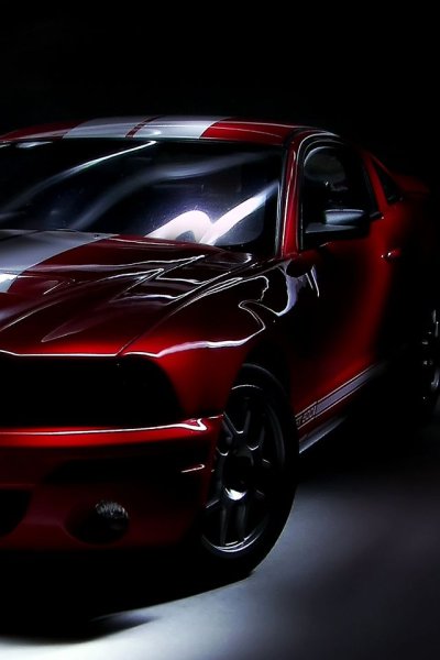 Ford Mustang gt500 черно красная