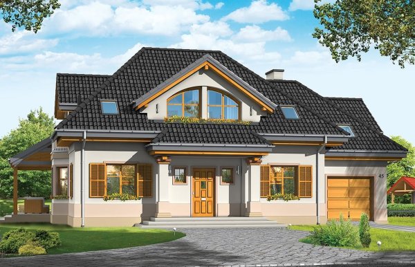 Красивые крыши домов с мансардой