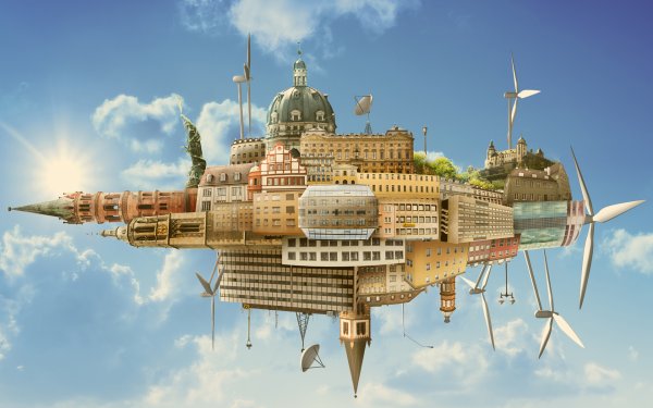 Летающий город будущего