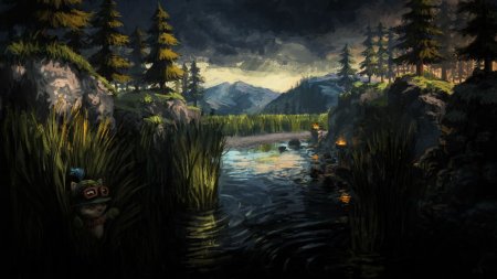 Лес горы арт