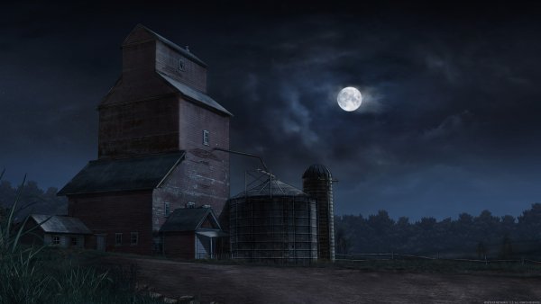 Заброшенный дом ночью