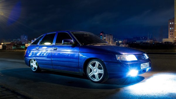 ВАЗ 2112 синяя тонированная