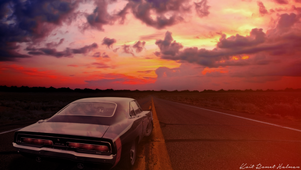 Dodge Charger 1969 закат