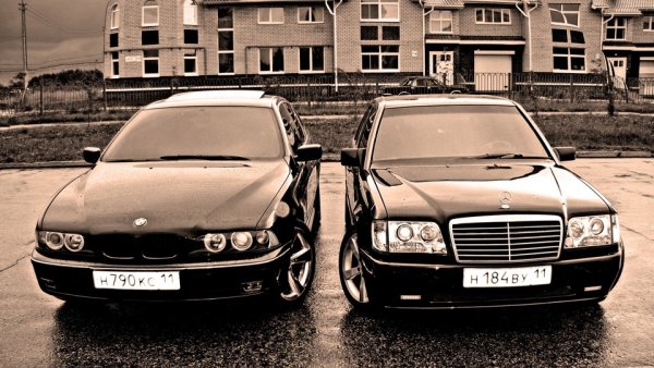 Мерседес 140 и БМВ е38