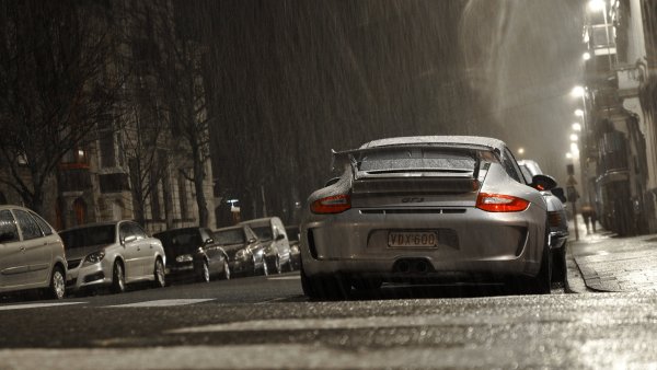 Порше 911 дождь