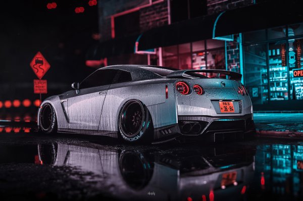 Nissan GTR r35 неон