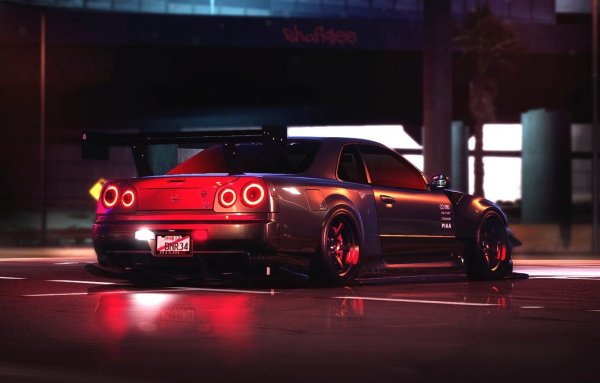 Nissan Skyline GTR r34 ночью