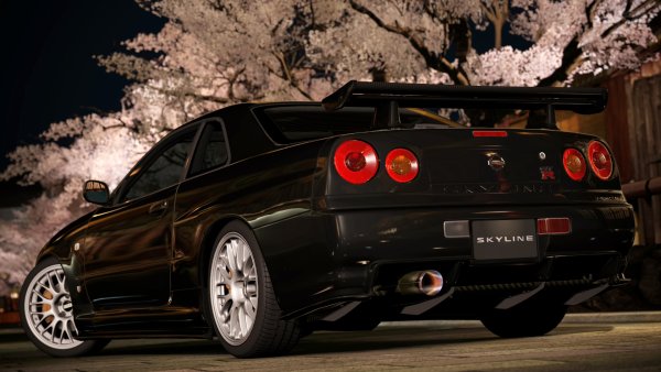 Nissan Skyline GTR r34 ночью