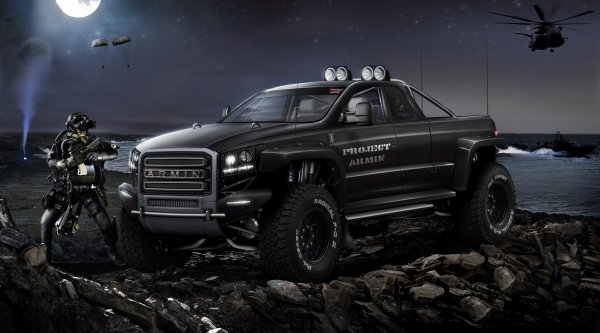 Внедорожник на черном фоне