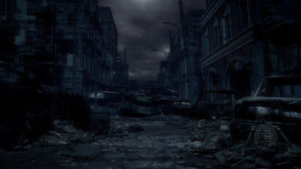 Заброшенный город ночью