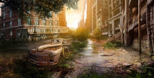 Заброшенный город арт