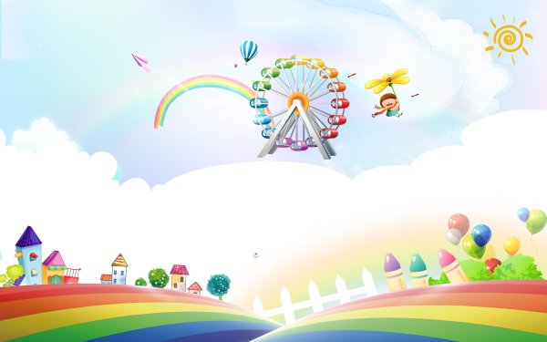 Фон Радуга для детского сада