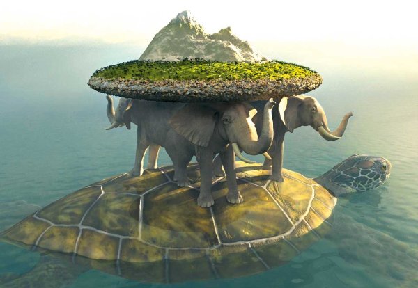Три слона на черепахе