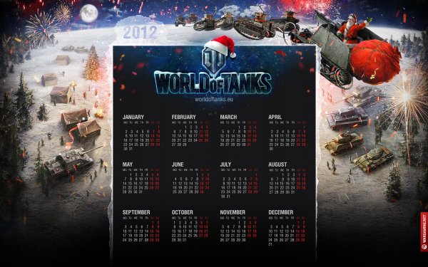 Обои World of Tanks календарь 2020
