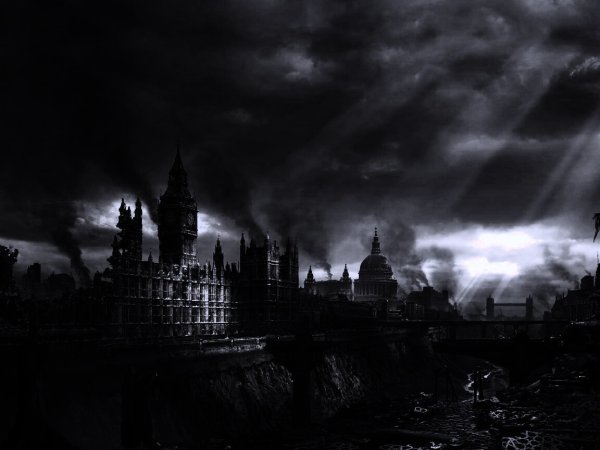 Мрачный разрушенный город