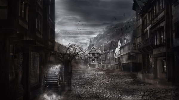 Мрачный заброшенный город