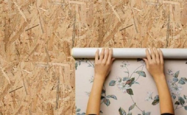 Отделка ОСП обоями