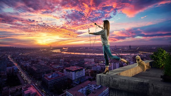 Девушка на крыше