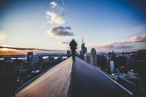 Красивый вид с крыши