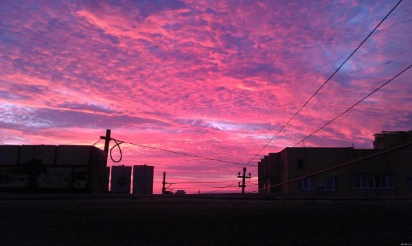 Эстетика заката с крыши