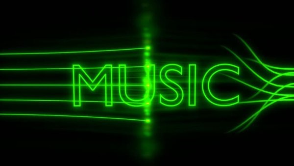 Логотип музыкальный в неоне