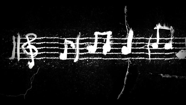 Надпись рок на черном фоне