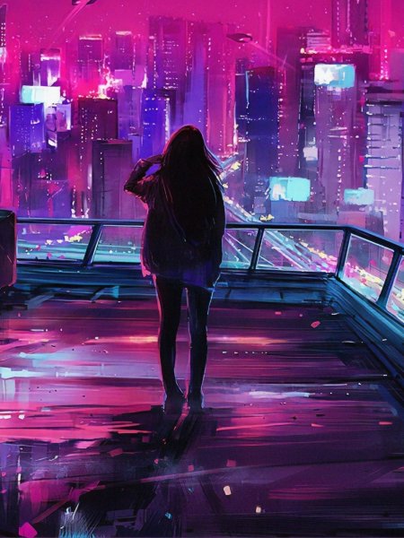 Neon girl Art