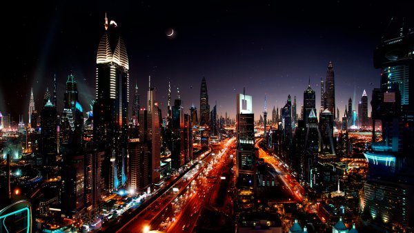 Ночной Дубай