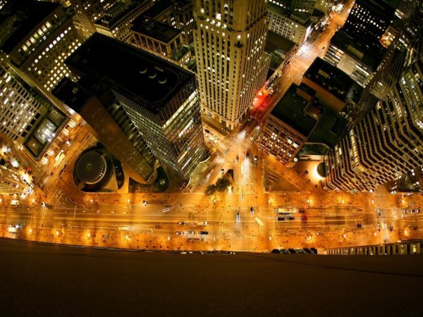 Вид с небоскреба Нью Йорка ночью