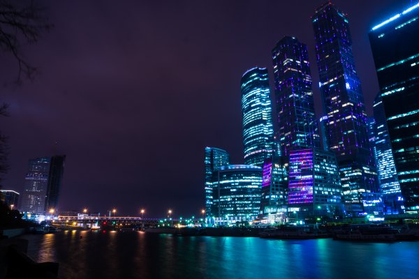 Ночная Москва Москва Сити