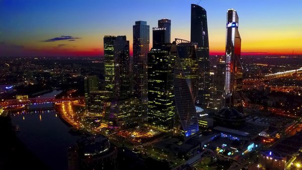 Москва Сити ночью