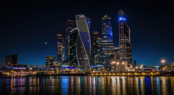 Москва Сити ночной вид