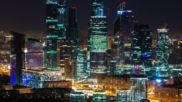 Москва Сити ночью 2022