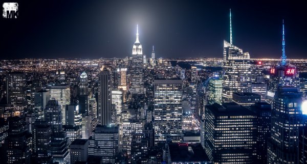 Ночной Нью-Йорк Манхэттен