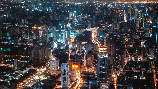 Многоэтажки Найт Сити сверху